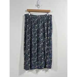 First Option Vintage Floral Midi Skirt Boho Womens 1X Dark Cottagecore Romantic
